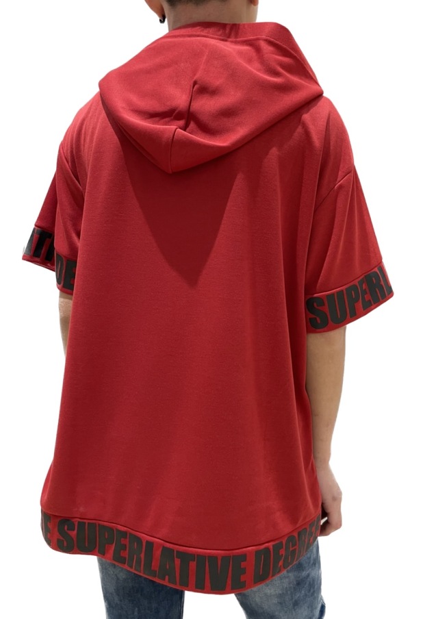 袖裾 ロゴ 半袖パーカー (Unisex/ユニセックス)