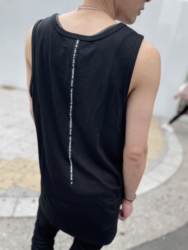 ロング丈 サイド ジッパー タンクトップ メンズ タンク トップ