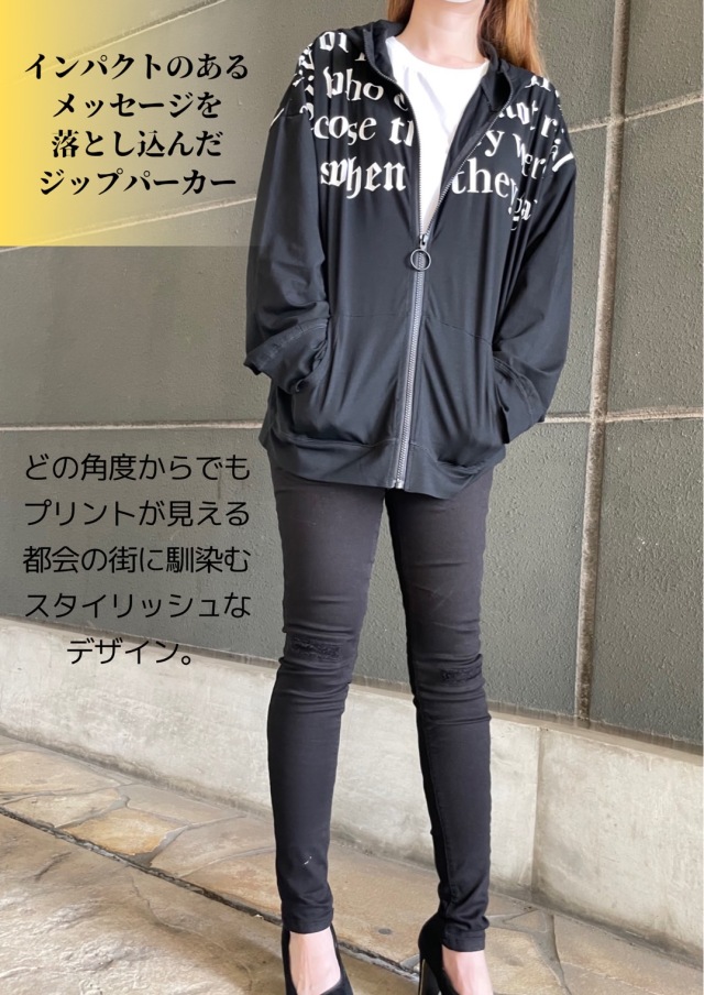 COOKJEANS クックジーンズ メッセージ ジップ パーカー(Unisex