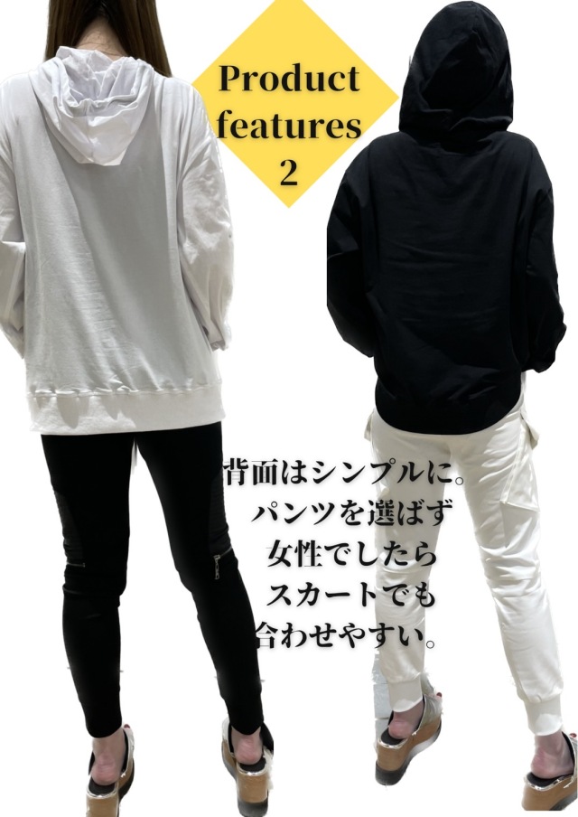 COOKJEANS クックジーンズ CJNY ロゴ 長袖パーカー(Unisex/ユニ