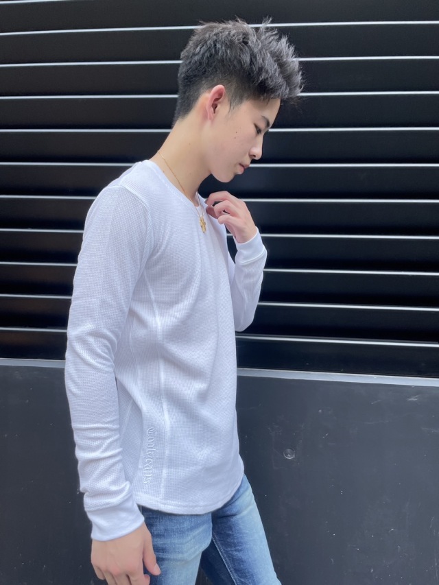   Jeans ロゴパッチ ワッフル長袖 Tシャツ Calvin Klein Jeans】ロゴパッチ ワッフル長袖Tシャツ(送料込