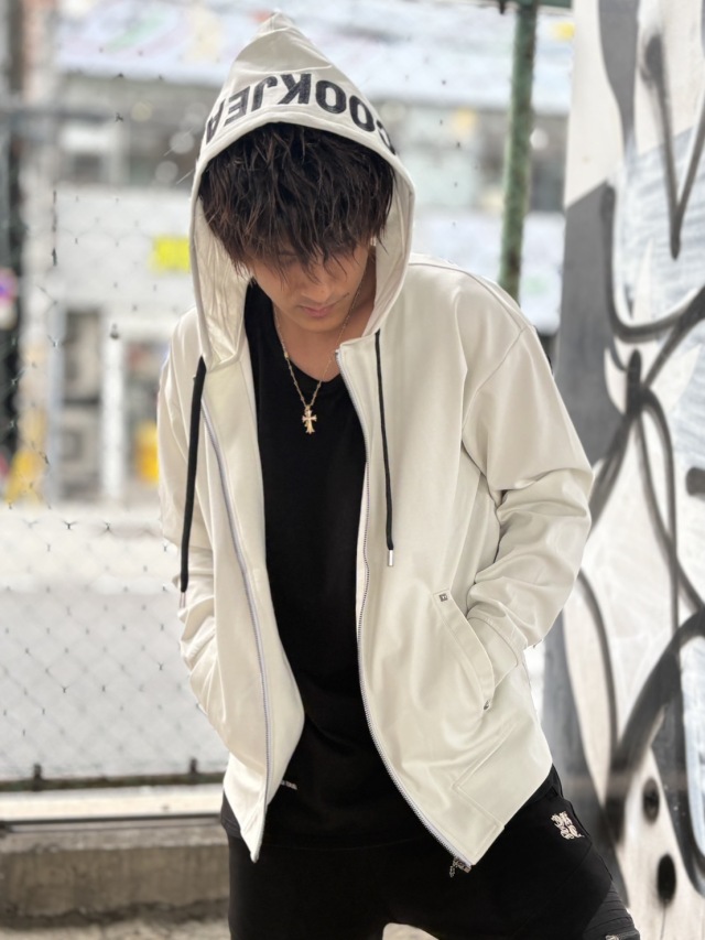 COOKJEANS クックジーンズ COOK 刺繍入り ZIP フードパーカー