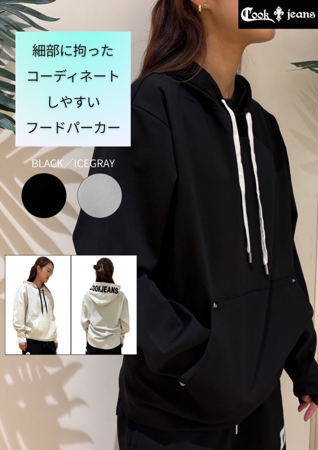 【すぐ届く】 JEANS リラックスシグネチャーパーカー 直営 CROSS & STITCH パーカー ＆ レギュラーウェイトスウェットP/O