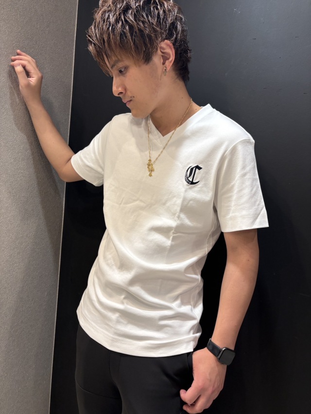 COOKJEANS クックジーンズ Vネック CJ刺繍 半袖Tシャツ(Unisex
