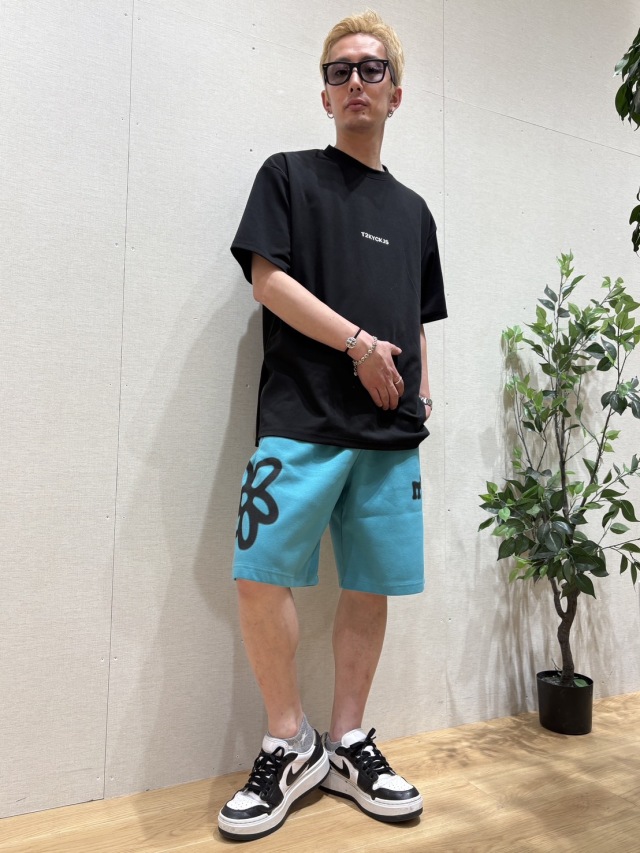 COOK JEANS クックジーンズ フラワー ダガー プリント ハーフ
