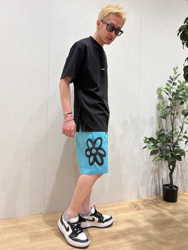 COOK JEANS クックジーンズ フラワー ダガー プリント ハーフ