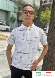 VIOLA rumore ヴィオラ ルモーレ プリントロゴストレッチ ポロシャツ(Unisex/ユニセックス)