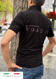 VIOLA rumore ヴィオラ ルモーレ ラインストーン ハーフジップ 半袖ポロシャツ(Unisex/ユニセックス)