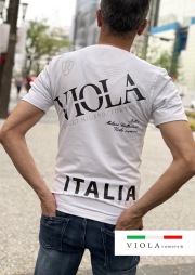 VIOLA rumore ヴィオラ ルモーレ ラインストーン プリント クルー半袖Tシャツ(Unisex/ユニセックス)