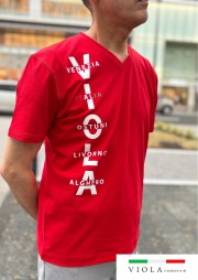 VIOLA rumore ヴィオラ ルモーレ ジェルプリント Vネック Tシャツ(Unisex/ユニセックス)