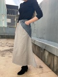 COOKJEANS クックジーンズ デニム コンビ スカート (Lady's/レディース)