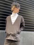 COOKJEANS クックジーンズ ピーチスキン 深Vネック プルオーバー(unisex/ユニセックス)