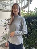 COOKJEANS クックジーンズ  CJ ラバーパッチ モックネック 長袖Tシャツ(Unisex/ユニセックス)