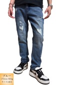 COOKJEANS クックジーンズ ハート加工 デニム スウェット 切替パンツ(Unisex/ユニセックス)