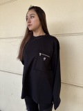 COOKJEANS クックジーンズ CKJS 胸ジップ クルー 長袖ロンT(Unisex/ユニセックス)