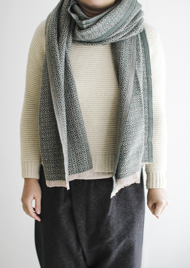 ラプアンカンクリ/ウールスカーフ/KOLI/ベージュグリーン