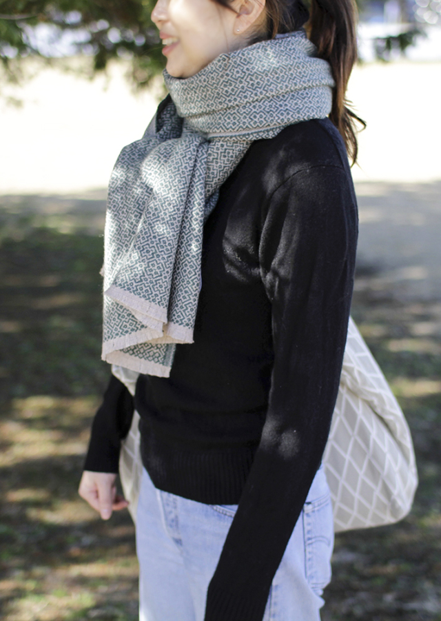 ラプアンカンクリ/ウールスカーフ/KOLI/ベージュグリーン