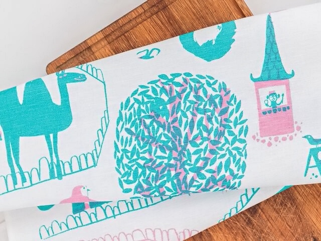 カウニステ/キッチンタオル/動物園/ピンク