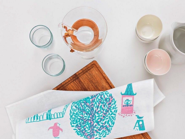 カウニステ/キッチンタオル/動物園/ピンク