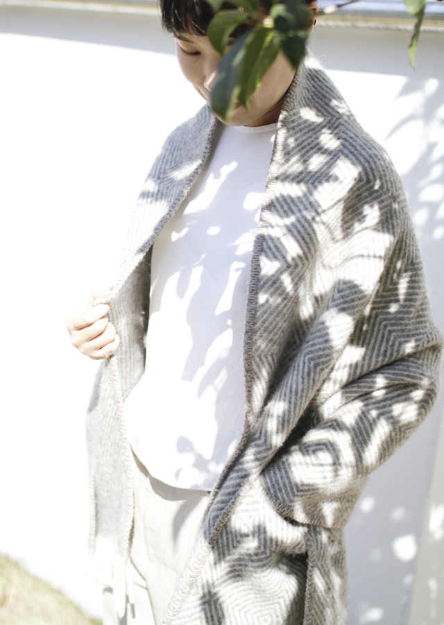 ラプアンカンクリ/ポケットショール/MARIA/グレーホワイト