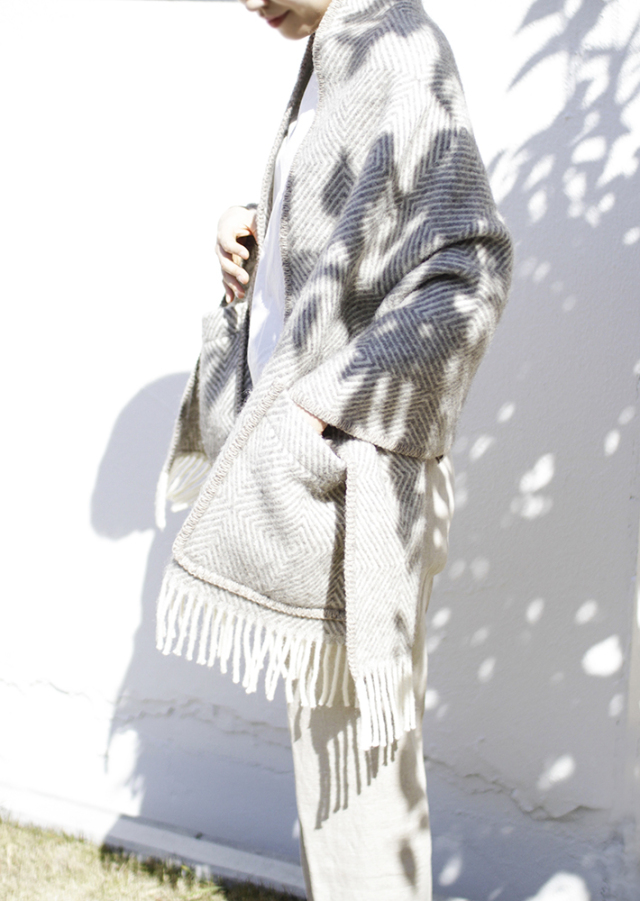 ラプアンカンクリ/ポケットショール/MARIA/グレーホワイト