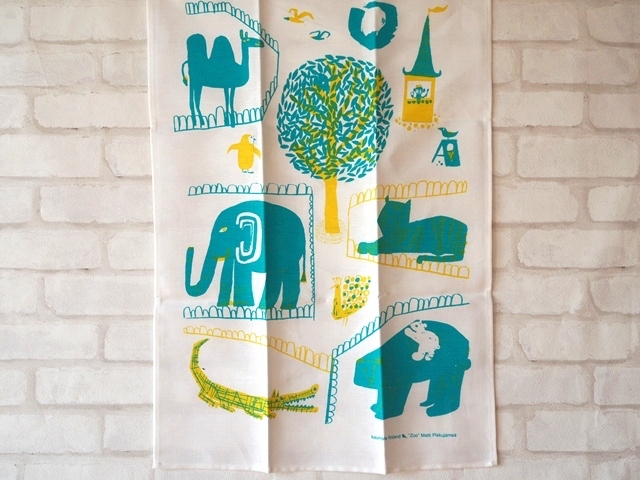 カウニステ/キッチンタオル/動物園/イエローブルー