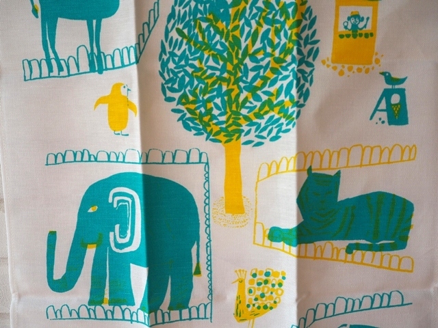 カウニステ/キッチンタオル/動物園/イエローブルー