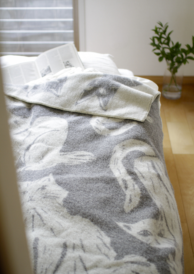 ラプアンカンクリ｜ウールブランケット KISSANPAIVAT 猫の日｜gray-white