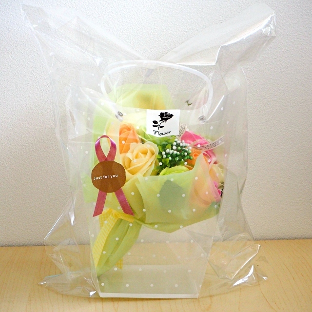 シャボンフラワー｜8カラー 石鹸の香りの花束ブーケ｜ラッピング込み