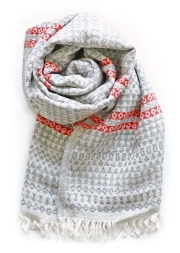 ラプアンカンクリ｜ウールスカーフ AINO｜グレーレッド