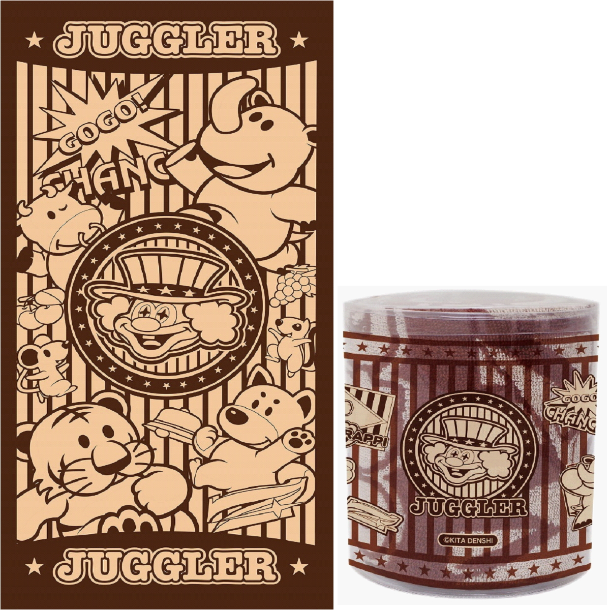 ジャグラー ジャガードバスタオル PETケース入り / パチスロ スロット キャラクター グッズ