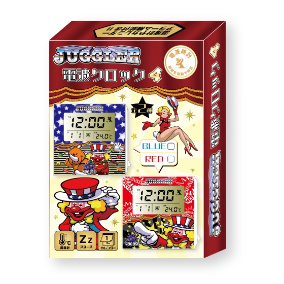 ジャグラー 電波クロック4 置き時計 温度計 カレンダー アラーム パチスロ スロット キャラクター グッズ