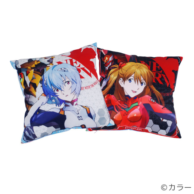 パチンコ グッズ エヴァンゲリオン スクエアクッション 表裏デザイン 