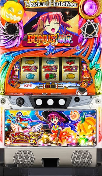 【訳あり：リール面・リール傷】　パチスロ実機　KPE　マジカルハロウィン5/KA