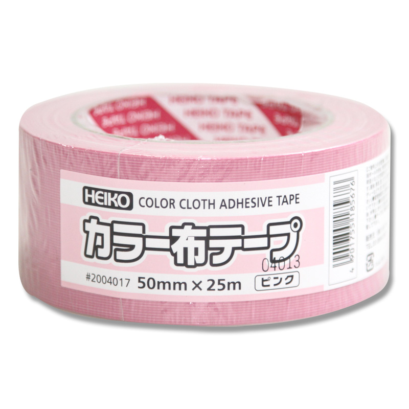 （ＨＥＩＫＯ）カラー布テープ　ピンク　５０ｍｍ×２５ｍ巻