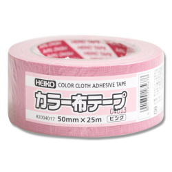 （ＨＥＩＫＯ）カラー布テープ　ピンク　５０ｍｍ×２５ｍ巻