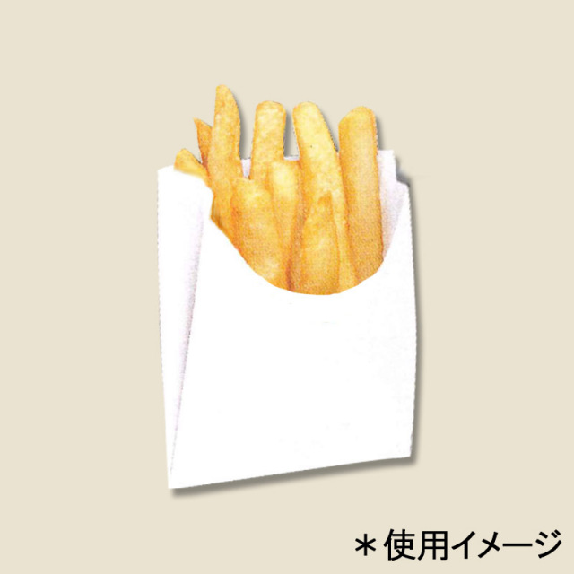 ☆リニューアル品☆ HEIKO NF耐油ポテト袋 白無地 (100枚入）