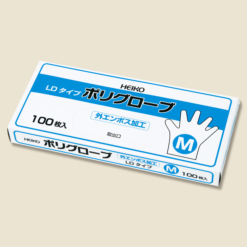 HEIKOポリグローブ　LDタイプ　Mサイズ　外エンボス　（100枚入）
