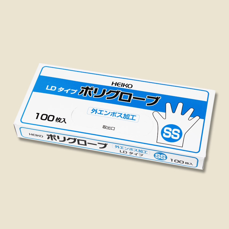 HEIKOポリグローブ　LDタイプ　SSサイズ　外エンボス　（100枚入）