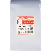 OPP袋【L判写真用】横92x縦130+30mm テープ付き (100枚) 30ミクロン プラスパック T328