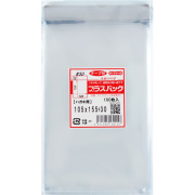 OPP袋【ハガキ・ポストカード】横105x縦155+30mm テープ付き (100枚) 30ミクロン プラスパック T329