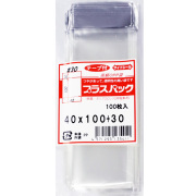 OPP袋 横40x縦100+30mm テープ付き (1,000枚) 30ミクロン プラスパック T302