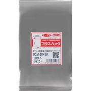 アルミ蒸着袋【L判写真用】横95x縦130+30mm テープ付 (100枚) 50ミクロン プラスパック S677