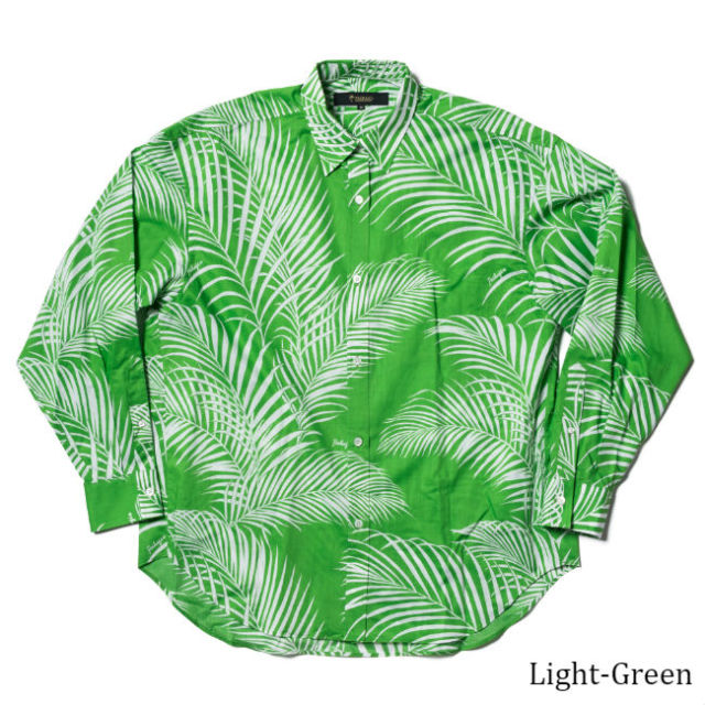 レディース長袖アロハシャツ/leaf and wind to play