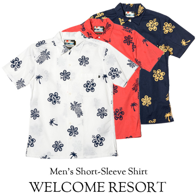 Paikaji アロハシャツ メンズ半袖アロハシャツ Welcome Resort