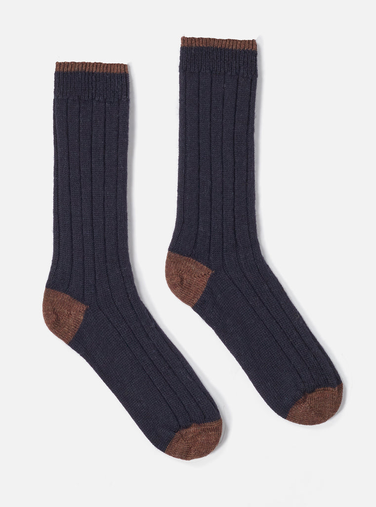 Universal Works ユニバーサルワークス Hike Sock In Navy Wool