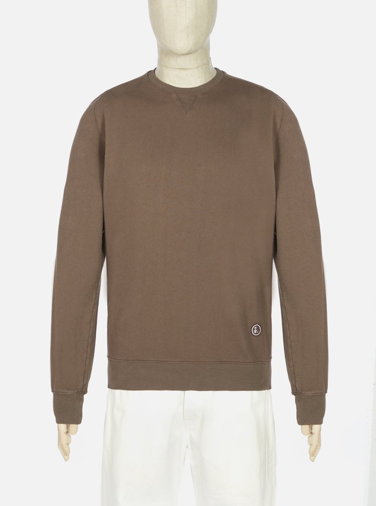 Universal Works ユニバーサルワークス Classic Crew Sweatshirt In Light Brown Dry Handle Loopback