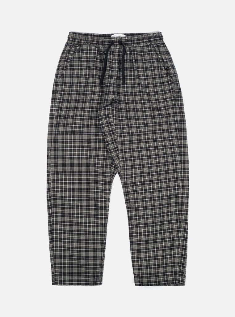 ユニバーサルワークス Universal Works Braga Pant In Black Tropical Check Cotton