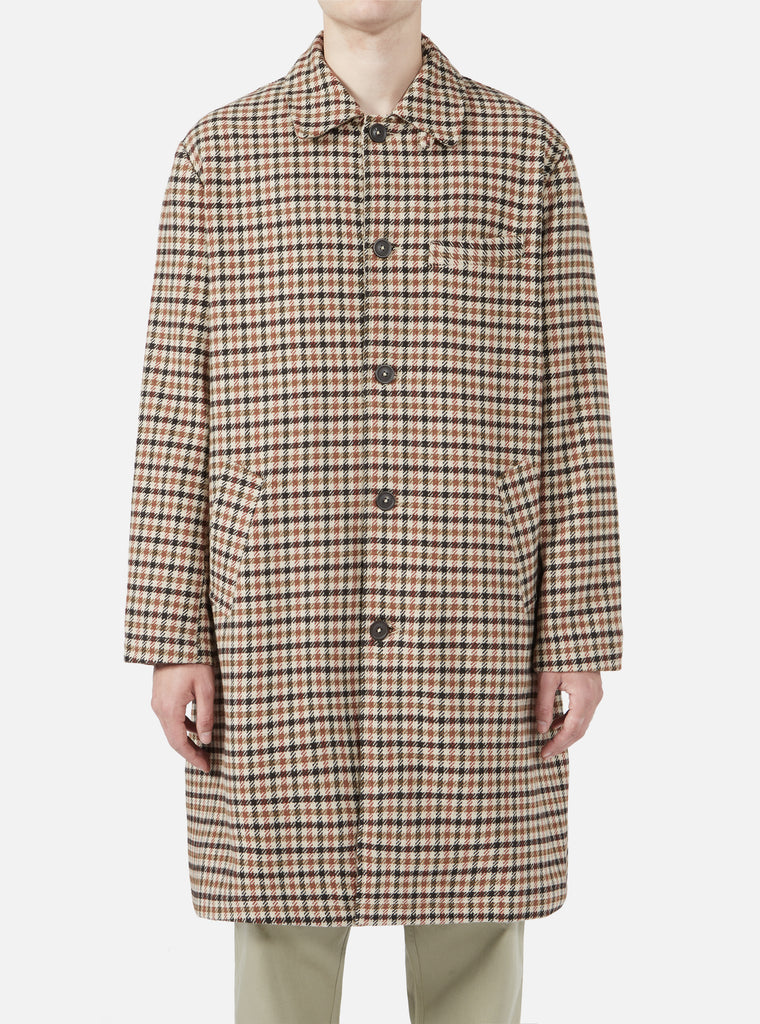 Universal Works ユニバーサルワークス Swing Overcoat In Stone Columbo Recycled Tweed