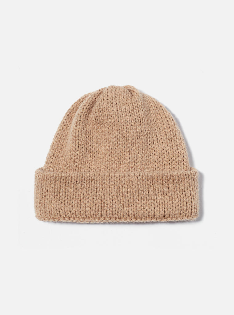 Universal Works ユニバーサルワークス Short Watch Cap In Camel Alpaca Mix